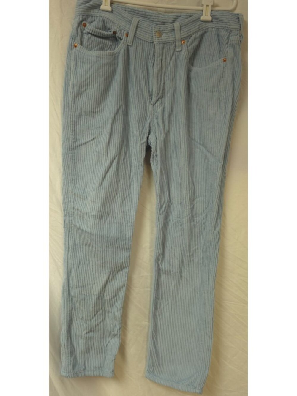Levis 514 Mens W34 L32 Light Blue Wide Wale Cords Straight Corduroy Pants
